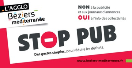 ou recuperer autocollant stop pub Bézier Agglomération